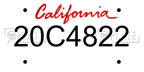 20C4822 California License Plate