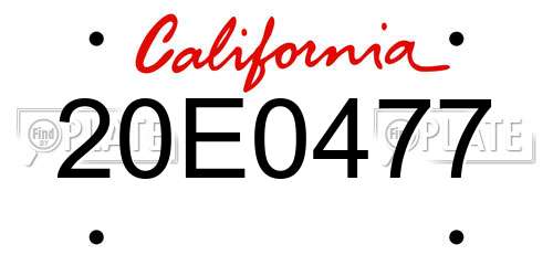 20E0477 California License Plate