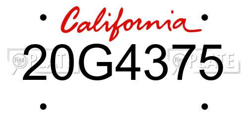20G4375 California License Plate