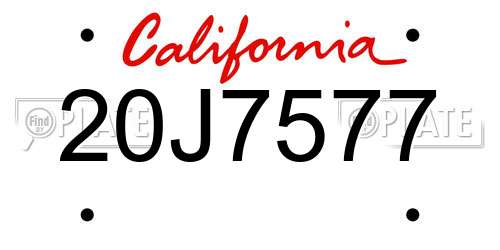 20J7577 California License Plate