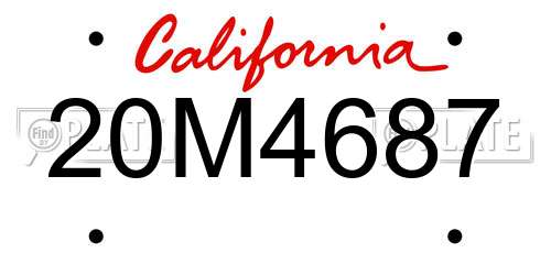 20M4687 California License Plate