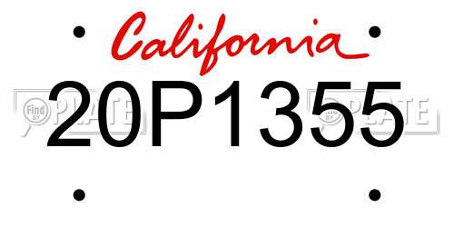 20P1355 California License Plate