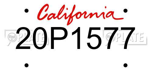 20P1577 California License Plate