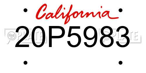 20P5983 California License Plate