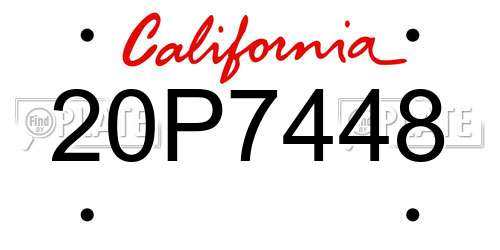 20P7448 California License Plate