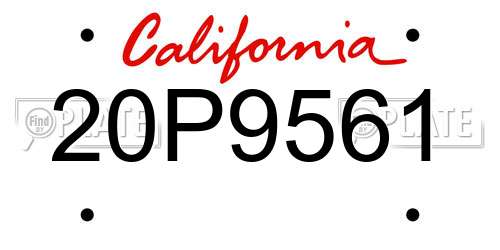 20P9561 California License Plate