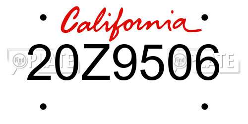 20Z9506 California License Plate