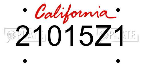 21015Z1 California License Plate