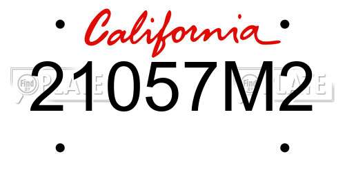 21057M2 California License Plate