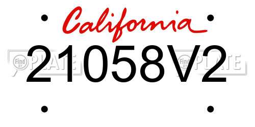 21058V2 California License Plate