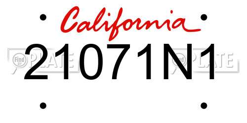 21071N1 California License Plate