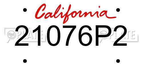 21076P2 California License Plate