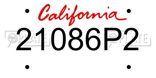 21086P2 California License Plate