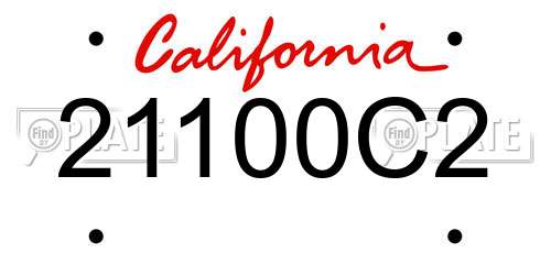 21100C2 California License Plate