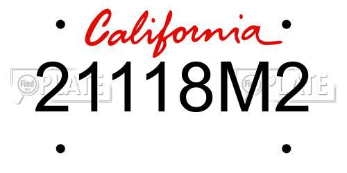 21118M2 California License Plate