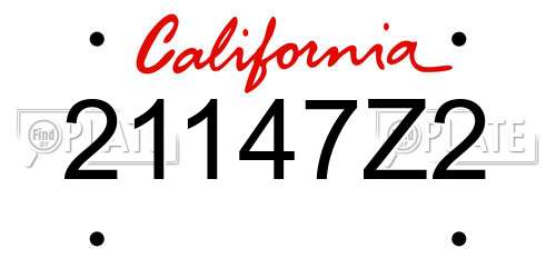 21147Z2 California License Plate