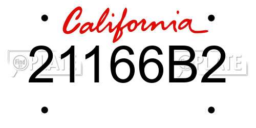 21166B2 California License Plate