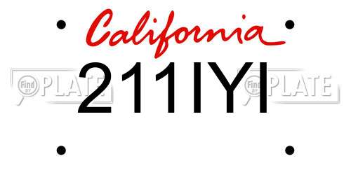 211IYI California License Plate