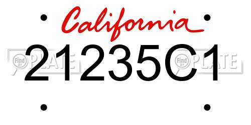21235C1 California License Plate