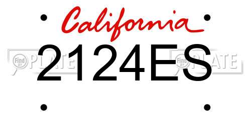 2124ES California License Plate