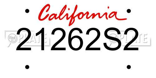 21262S2 California License Plate