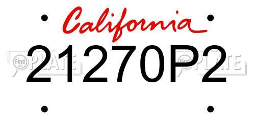 21270P2 California License Plate