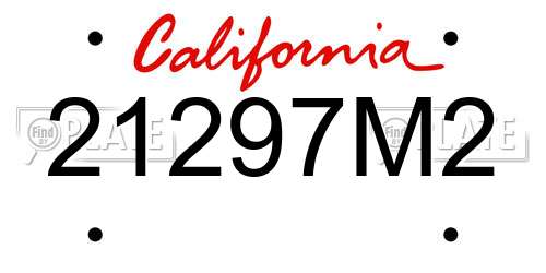 21297M2 California License Plate