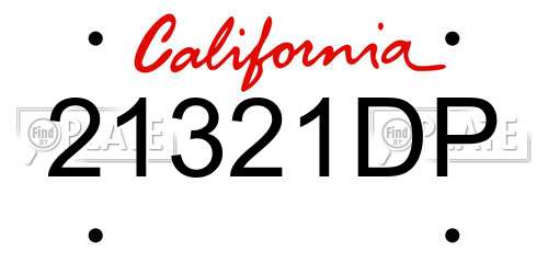 21321DP California License Plate