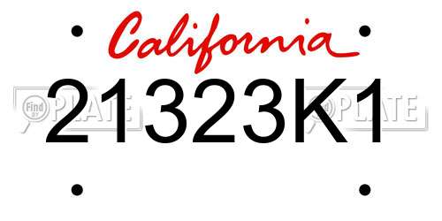 21323K1 California License Plate