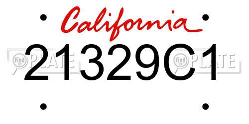 21329C1 California License Plate
