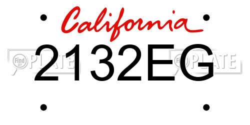 2132EG California License Plate