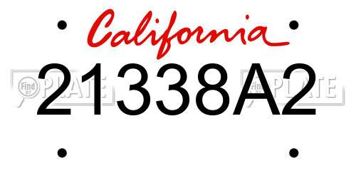 21338A2 California License Plate