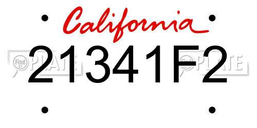 21341F2 California License Plate