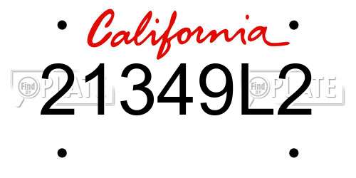 21349L2 California License Plate
