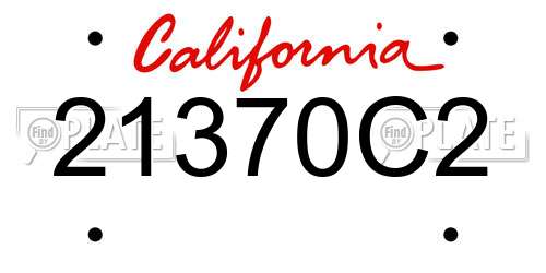 21370C2 California License Plate
