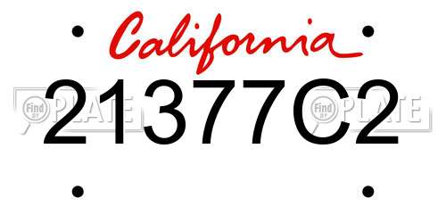 21377C2 California License Plate
