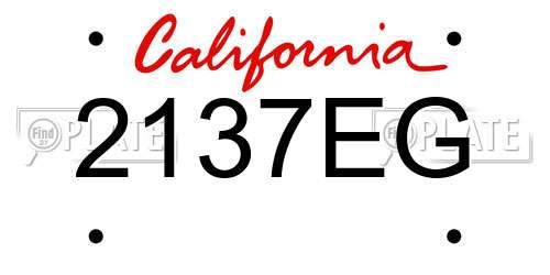 2137EG California License Plate