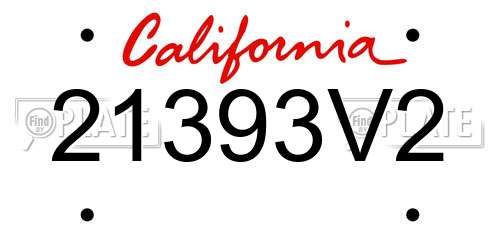 21393V2 California License Plate