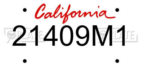 21409M1 California License Plate