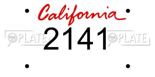 2141 California License Plate