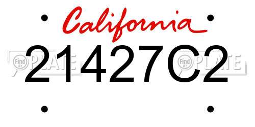 21427C2 California License Plate