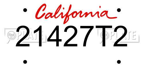21427T2 California License Plate