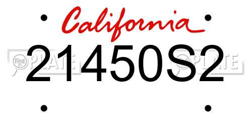 21450S2 California License Plate