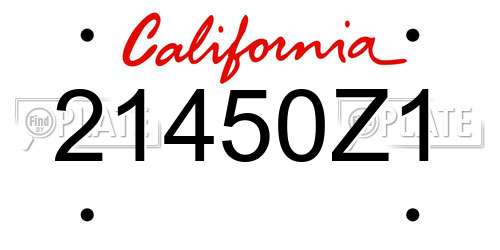 21450Z1 California License Plate