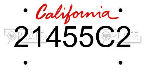 21455C2 California License Plate