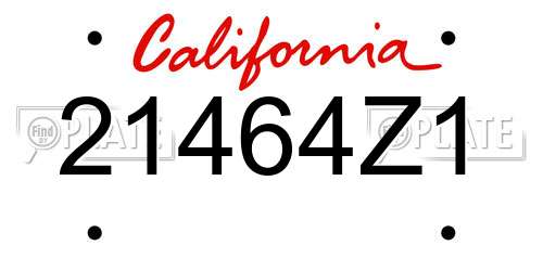 21464Z1 California License Plate