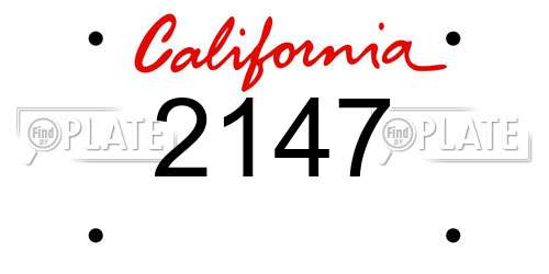 2147 California License Plate