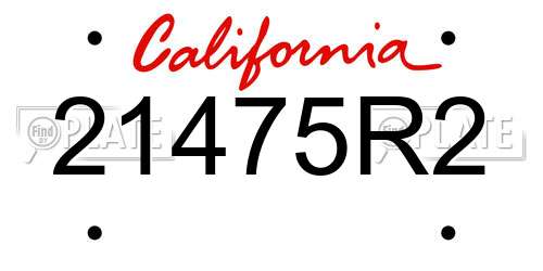 21475R2 California License Plate