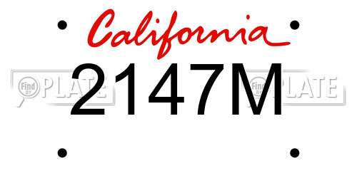 2147M California License Plate