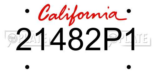 21482P1 California License Plate